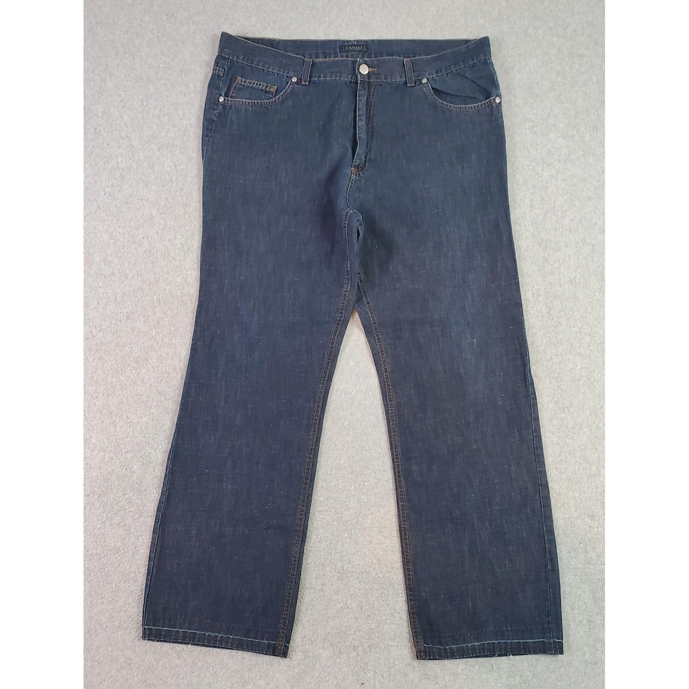 Canali Sportswear Jeans Mens 38x30 Blue Dark Wash Straight Denim Italy 99530/99